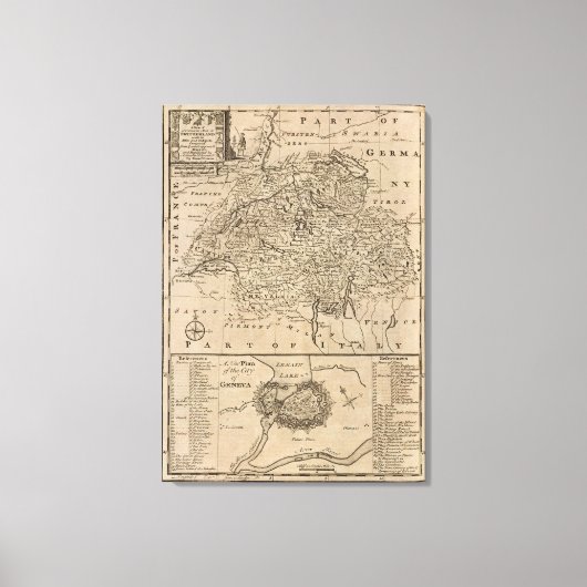 Karte der Schweiz Leinwanddruck (Vorderseite)