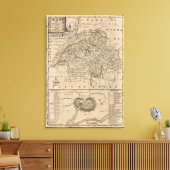 Karte der Schweiz Leinwanddruck (Insitu (Wohnzimmer))