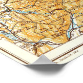 Karte der Schweiz Veröffentlicht 1913 Baedeker Poster (Ecke)