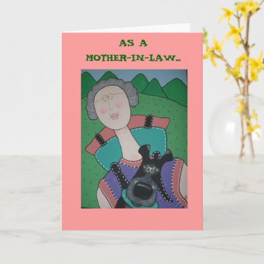 Karte der SCHWIEGERMUTTER-Mutter Tages (Gelbe Blume)