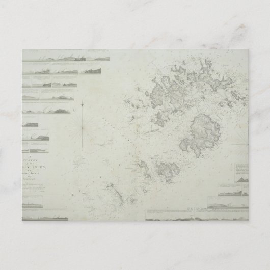 Karte der Scilly-Inseln in Großbritannien (Vorderseite)