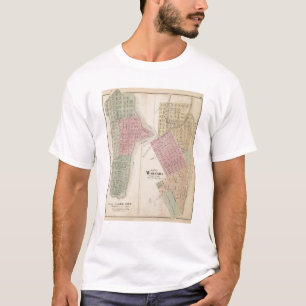 Karte der See-Stadt und Karte von Wabasha, T-Shirt