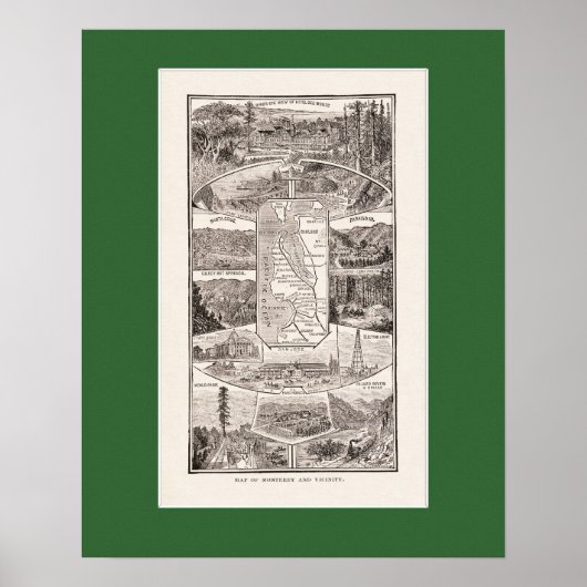 Karte der SF Bay Area von 1886 Poster (Vorne)
