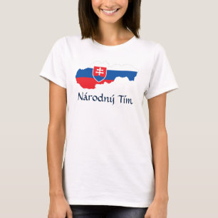 Karte der slowakischen Flagge Národný Tím T - Shir T-Shirt