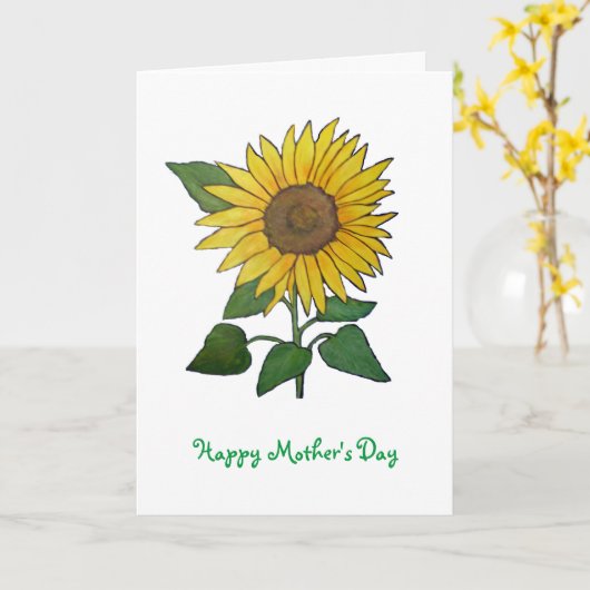 Karte der Sonnenblume-Mutter Tages (Gelbe Blume)
