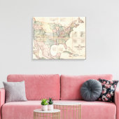 Karte der Staaten 2 Leinwanddruck (Insitu (Wohnzimmer))