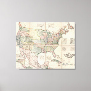 Karte der Staaten 2 Leinwanddruck