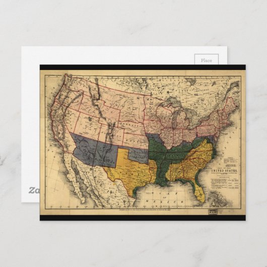 Karte der Staaten aus der Zeit des zivilen Krieges (Vorne/Hinten)