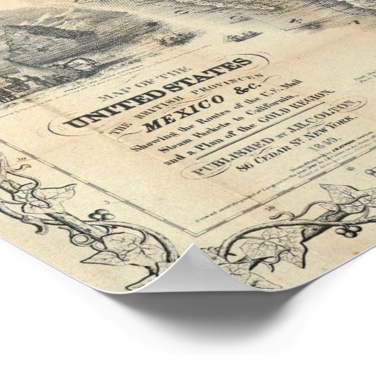 Karte der Staaten Poster (Ecke)