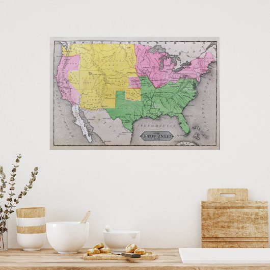 Karte der Staaten Poster (Küche)