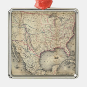 Karte der Staaten Silbernes Ornament