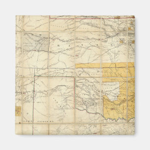 Karte der Staaten von Kansas und Texas Magnet