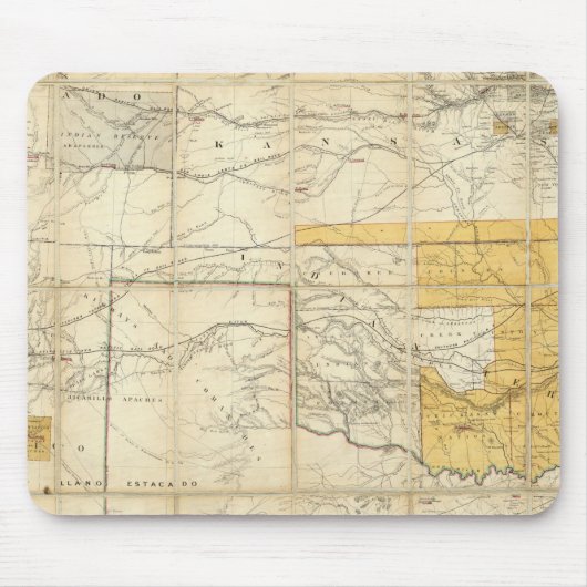 Karte der Staaten von Kansas und Texas Mousepad (Vorne)