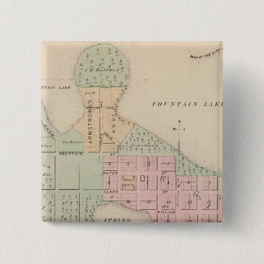 Karte der Stadt Albert Lea, Minnesota Button (Vorderseite)