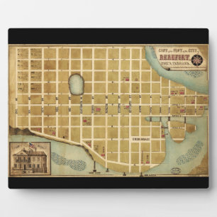 Karte der Stadt Beaufort South Carolina (1860) Fotoplatte