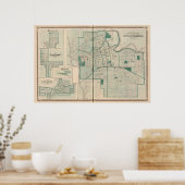 Karte der Stadt Fort Wayne mit Cedarville Poster (Küche)