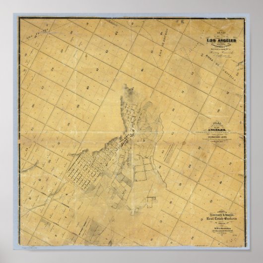 Karte der Stadt Los Angeles Poster (Vorne)