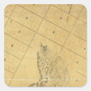 Karte der Stadt Los Angeles Quadratischer Aufkleber