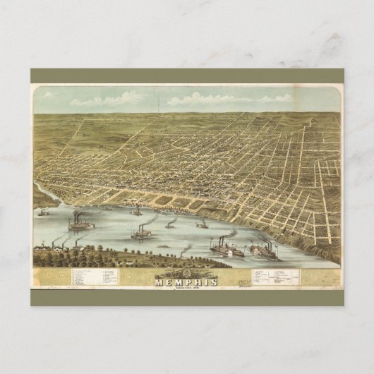 Karte der Stadt Memphis Tennessee (1870) (Vorderseite)