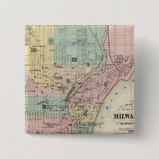 Karte der Stadt Milwaukee, Milwaukee Co Button (Vorderseite)