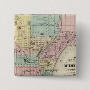 Karte der Stadt Milwaukee, Milwaukee Co Button