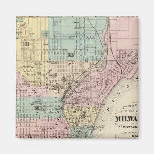 Karte der Stadt Milwaukee, Milwaukee Co Magnet