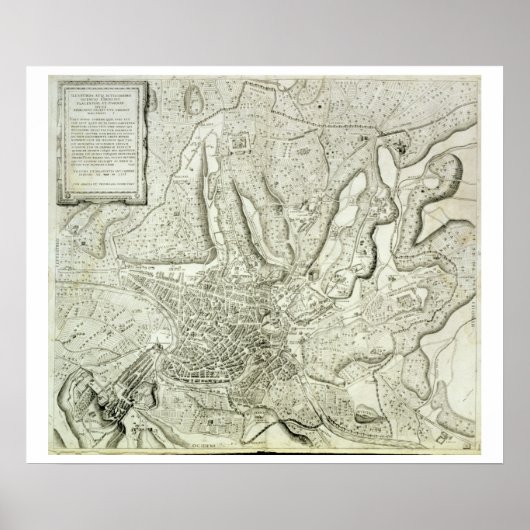 Karte der Stadt Rom, eingraviert durch den Künstle Poster (Vorne)