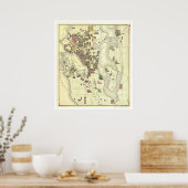 Karte der Stadt Seattle 1890 Poster (Küche)