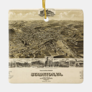 Karte der Stadt Staunton, Virginia (1891) Keramikornament