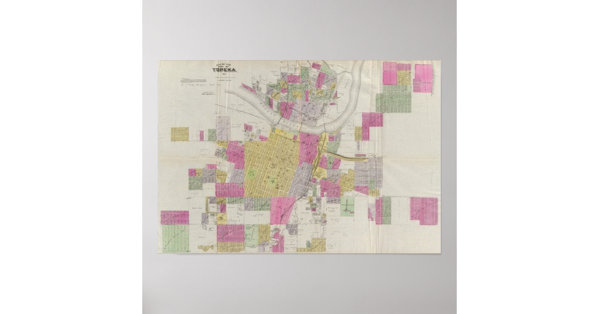 Karte der Stadt Topeka Poster | Zazzle.de