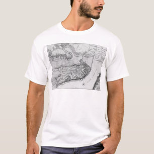 Karte der Stadt und der Umgebung von Quebec T-Shirt