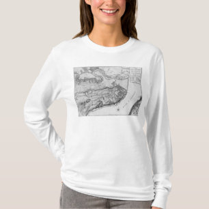 Karte der Stadt und der Umgebung von Quebec T-Shirt