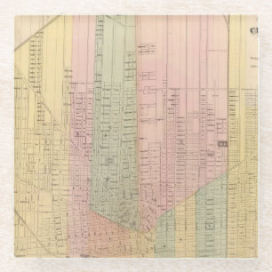Karte der Stadt von Detroit Glasuntersetzer