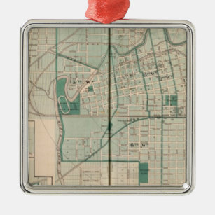 Karte der Stadt von Fort Wayne mit Cedarville Silbernes Ornament