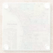 Karte der Stadt von Milwaukee, Milwaukee Co Glasuntersetzer (Rückseite)