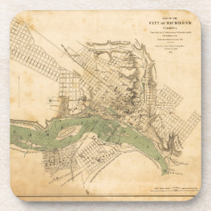 Karte der Stadt von Richmond, Virginia (1858-1864) Untersetzer