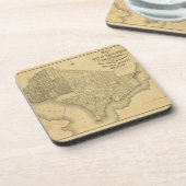 Karte der Stadt Washington DCs (1839) Getränkeuntersetzer (Linke Seite)