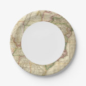Karte der Straßen, Kanäle und Dampfboote Pappteller (Vorderseite)