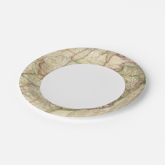 Karte der Straßen, Kanäle und Dampfboote Pappteller (Schrägansicht)