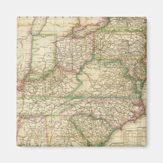 Karte der Straßen, Kanäle und Dampfschiffe Magnet (Vorne)