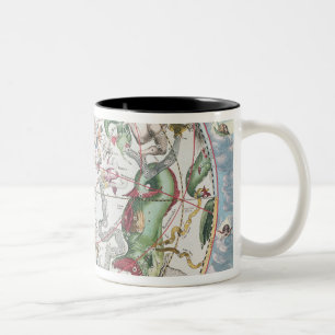 Karte der südlichen Hemisphäre 2 Zweifarbige Tasse