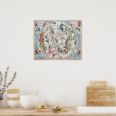 Karte der südlichen Hemisphäre Poster (Küche)