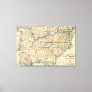 Karte der südlichen Staaten Amerikas Leinwanddruck