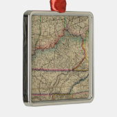 Karte der südlichen Staaten von Amerika Silbernes Ornament (Rechts)