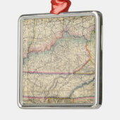 Karte der südlichen Staaten von Amerika Silbernes Ornament (Links)