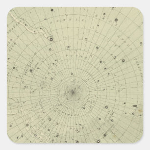 Karte der Südpolarregion Quadratischer Aufkleber