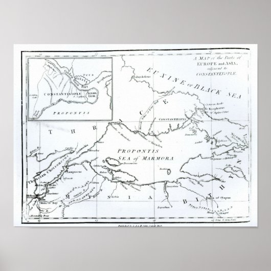 Karte der Teile Europas und Asiens Poster (Vorne)