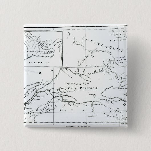 Karte der Teile von Europa und von Asien Button (Vorderseite)