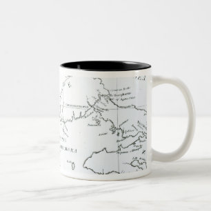 Karte der Teile von Europa und von Asien Zweifarbige Tasse