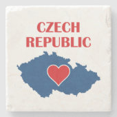 Karte der Tschechischen Republik Steinuntersetzer (Vorderseite)